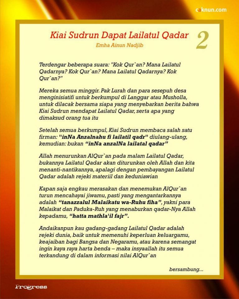 Kiai Sudrun Dapat Lailatul Qadar