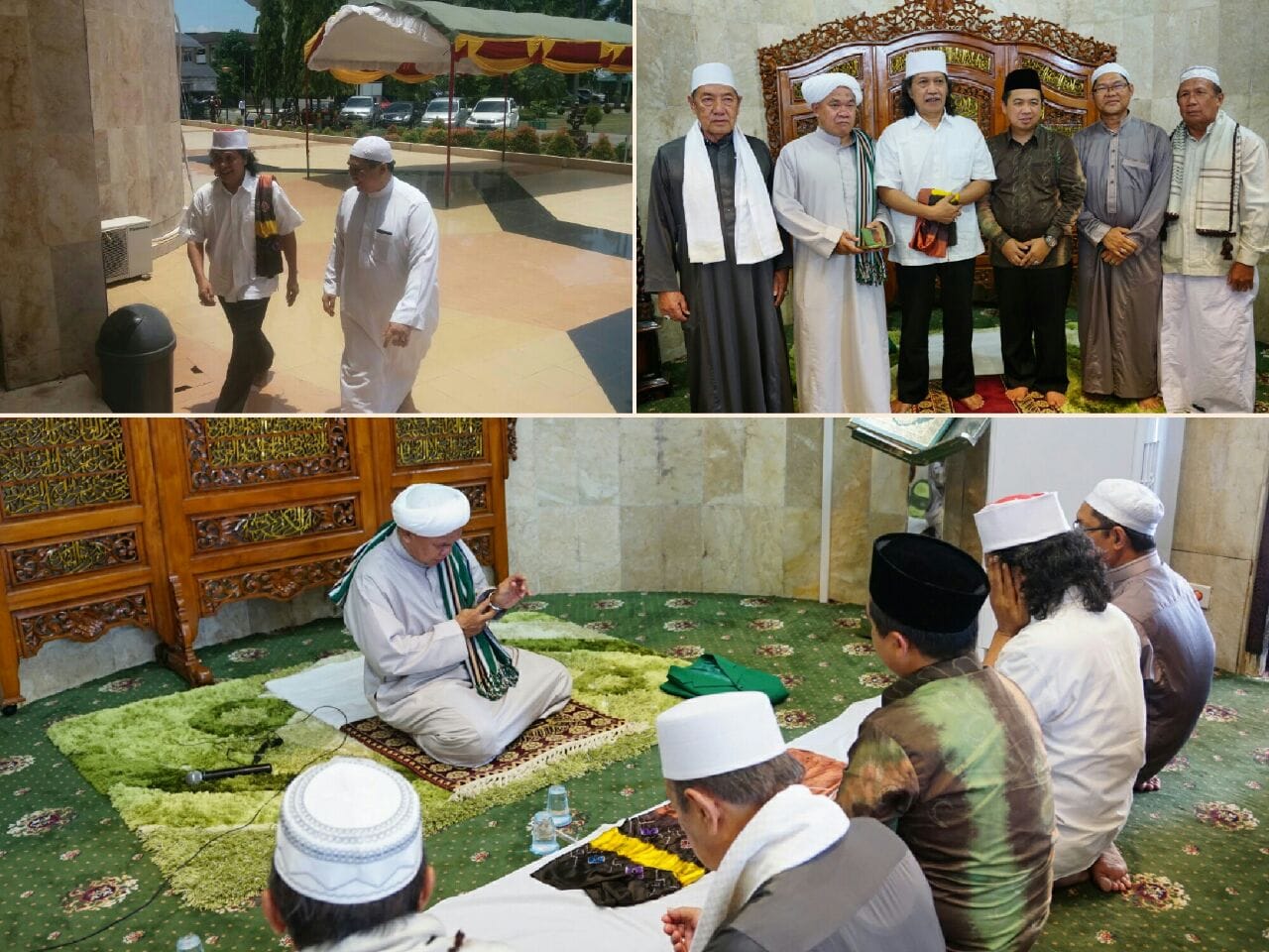 Cak Nun melaksanakan shalat Jumat di Masjid Sabilal Muhtadin