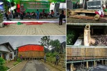 Panggung Dari Kayu, Bambu, dan Pohon Pisang