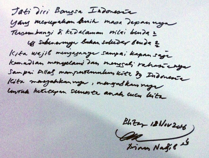 Tulisan Emha Ainun Nadjib di Blitar