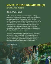 Rindu Tuhan Kepadamu: Hakiki Demokrasi