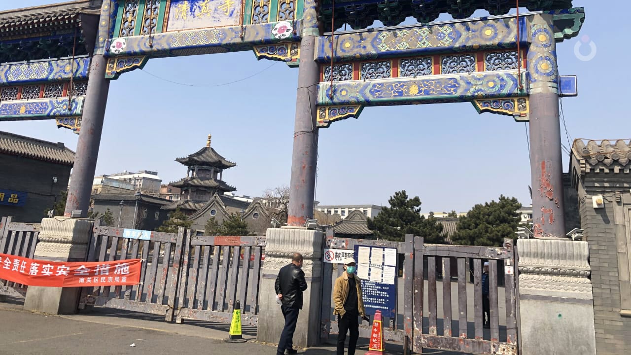 Suasana sepi di salah satu sudut kota Changchun, China saat pandemi Covid-19.