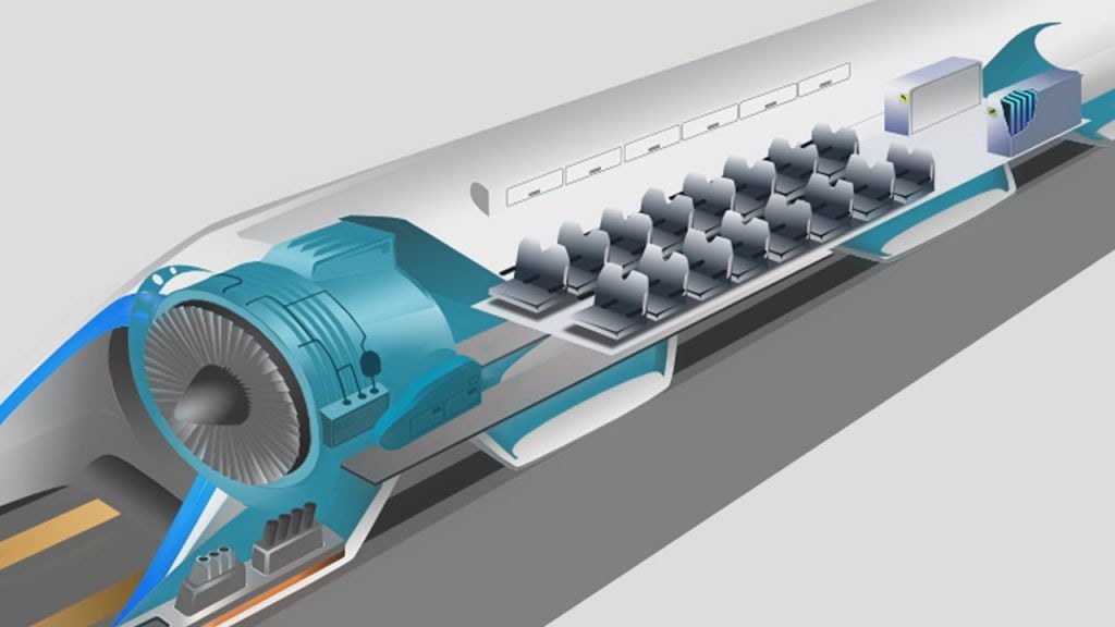 Concept art of Hyperloop inner works