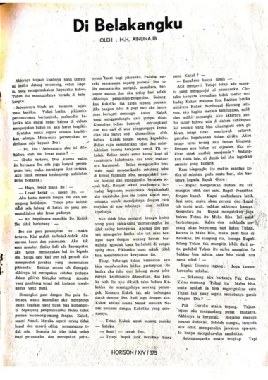 Di Belakangku karya Emha Ainun Nadjib, Majalah Sastra Horison No. 11 Th. 1979